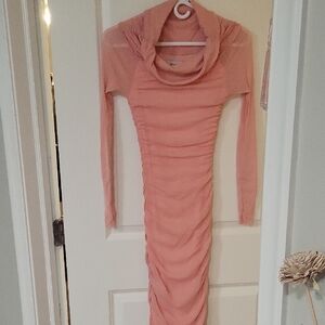 BUMPSUIT Elegant Pink Maternity Ruched Dress